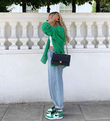 Custom GREEN Jordan 1 High Q