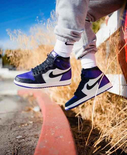 Custom Jordan 1 High Q AJ1 Purple Toe Sneakerhypes