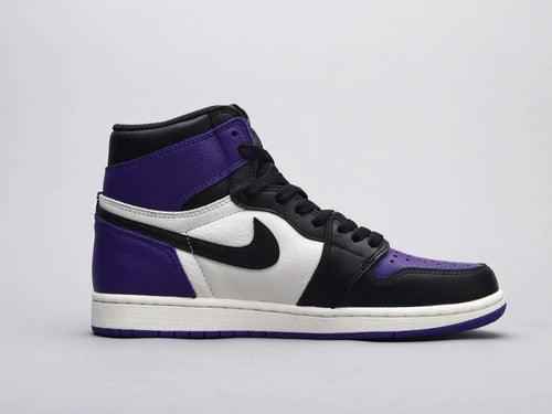 Custom - Jordan 1 High Q AJ1 Purple Toe UNISEX ( Customs And Box ), Jordan 1 Sneakers FREE SHIPPING