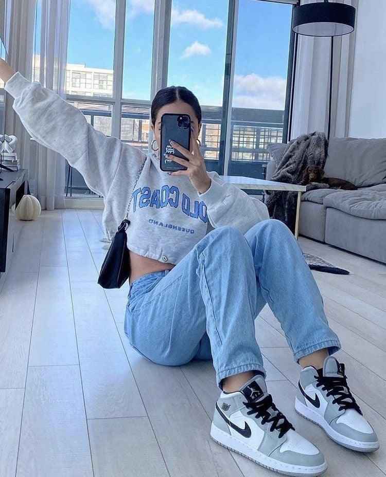 Custom Jordan 1 Mid Light Smoke Grey High Q