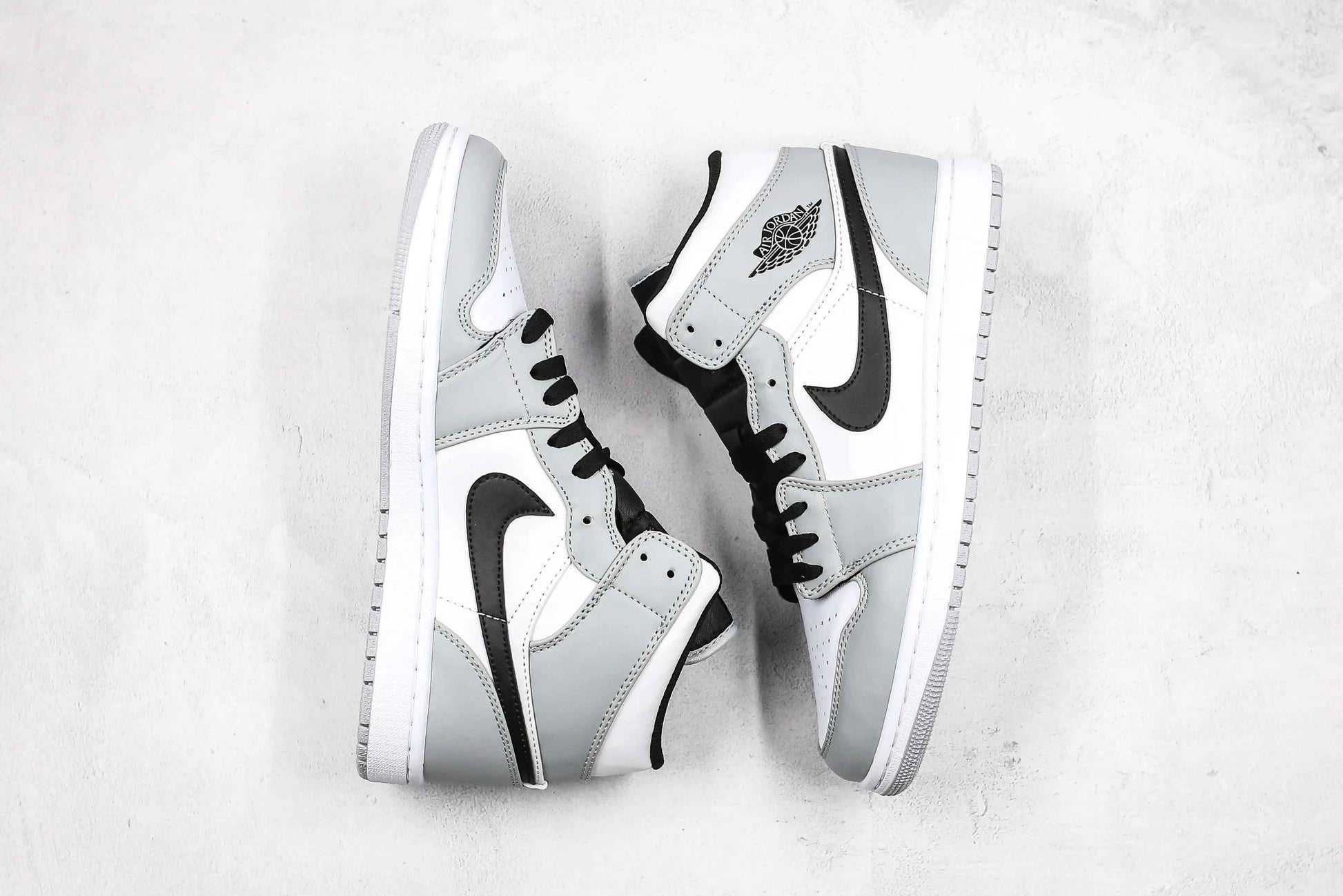 Custom Jordan 1 Light Smoke Grey Mid High Q Sneakers