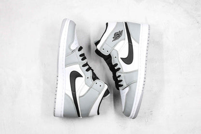 Custom Jordan 1 Light Smoke Grey Mid High Q Sneakers