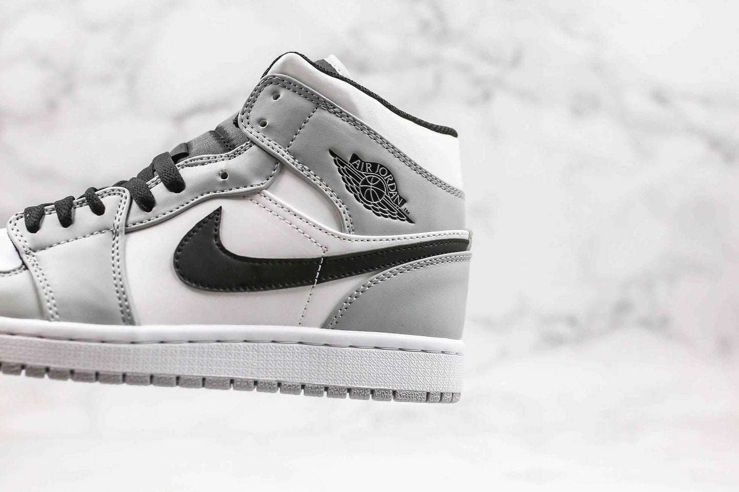 Custom Jordan 1 Mid “Light Smoke Grey” High Q  ( Customs And Box ), Jordan 1 Sneakers FREE SHIPPING