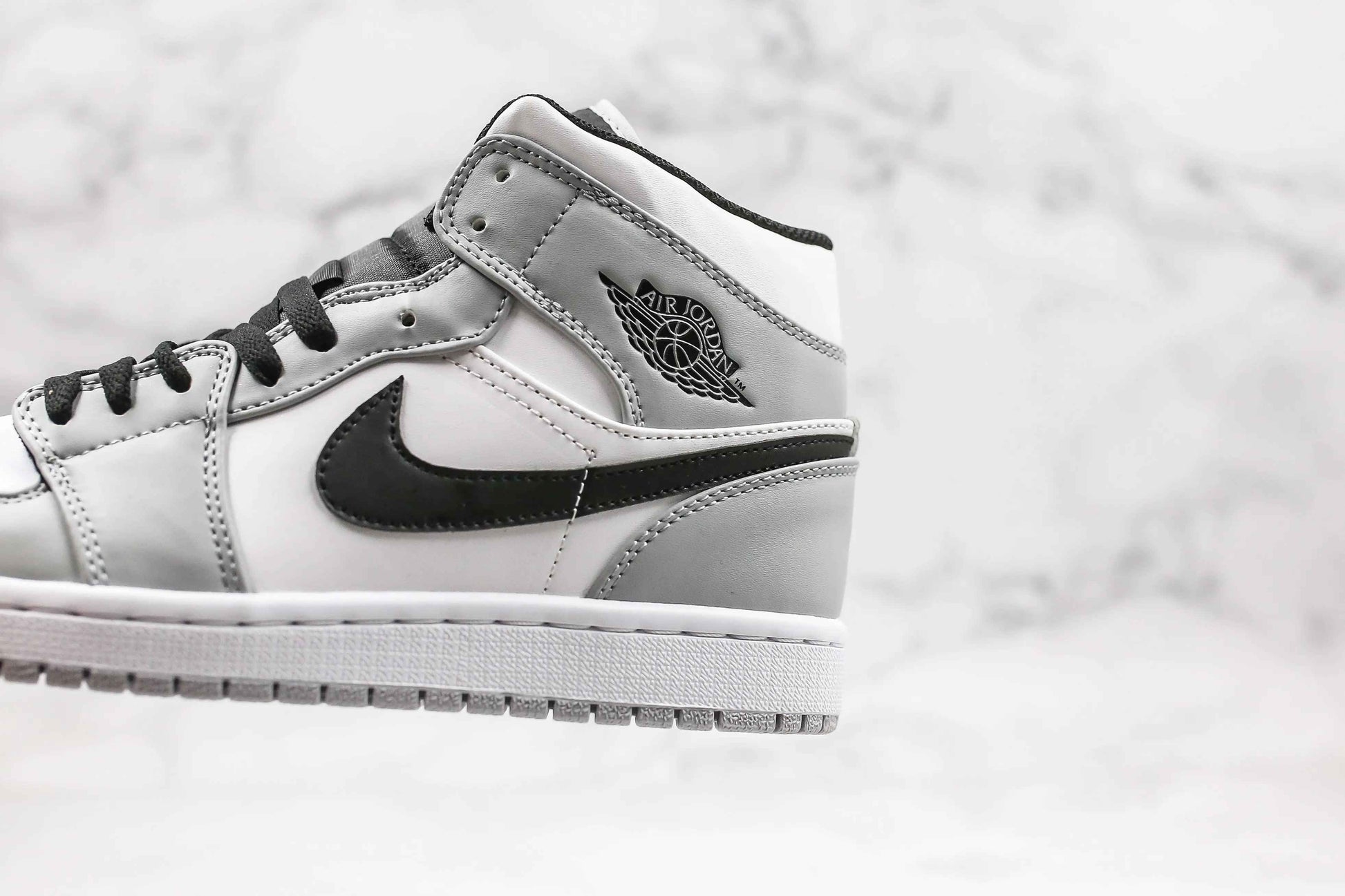 Custom Jordan 1 Mid “Light Smoke Grey” High Q  ( Customs And Box ), Jordan 1 Sneakers FREE SHIPPING
