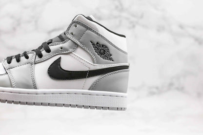 Custom Jordan 1 Mid “Light Smoke Grey” High Q  ( Customs And Box ), Jordan 1 Sneakers FREE SHIPPING