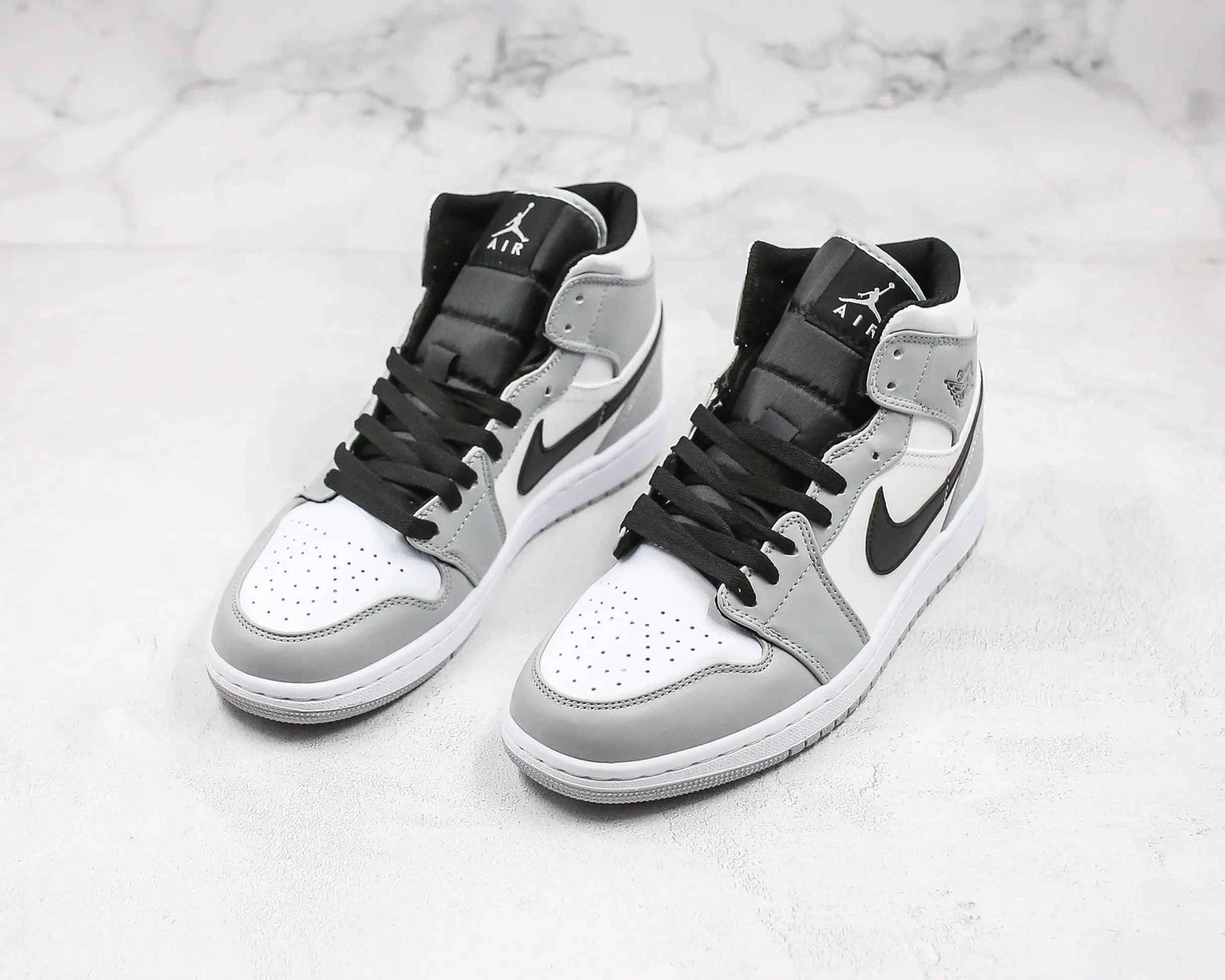 Custom Jordan 1 Light Smoke Grey Mid High Q Sneakers