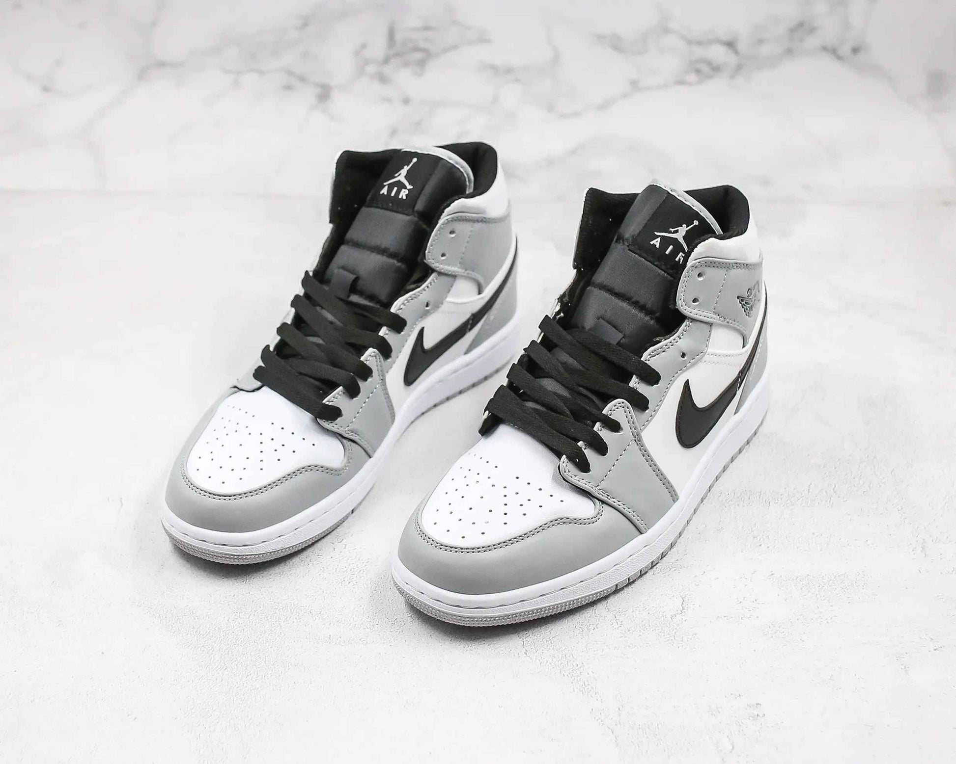 Custom Jordan 1 Light Smoke Grey Mid High Q Sneakers