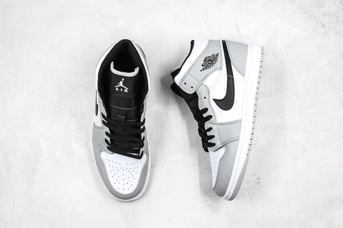 Custom Jordan 1 Light Smoke Grey Mid High Q Sneakers