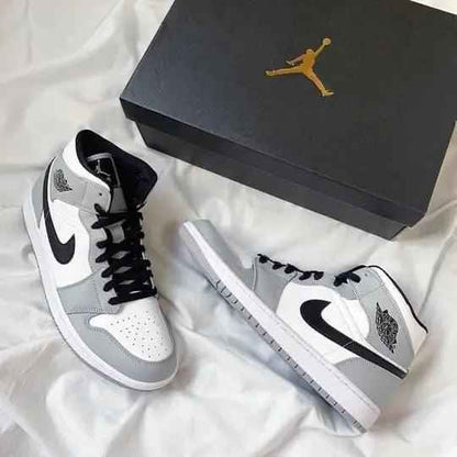 Custom Jordan 1 Light Smoke Grey Mid High Q Sneakers