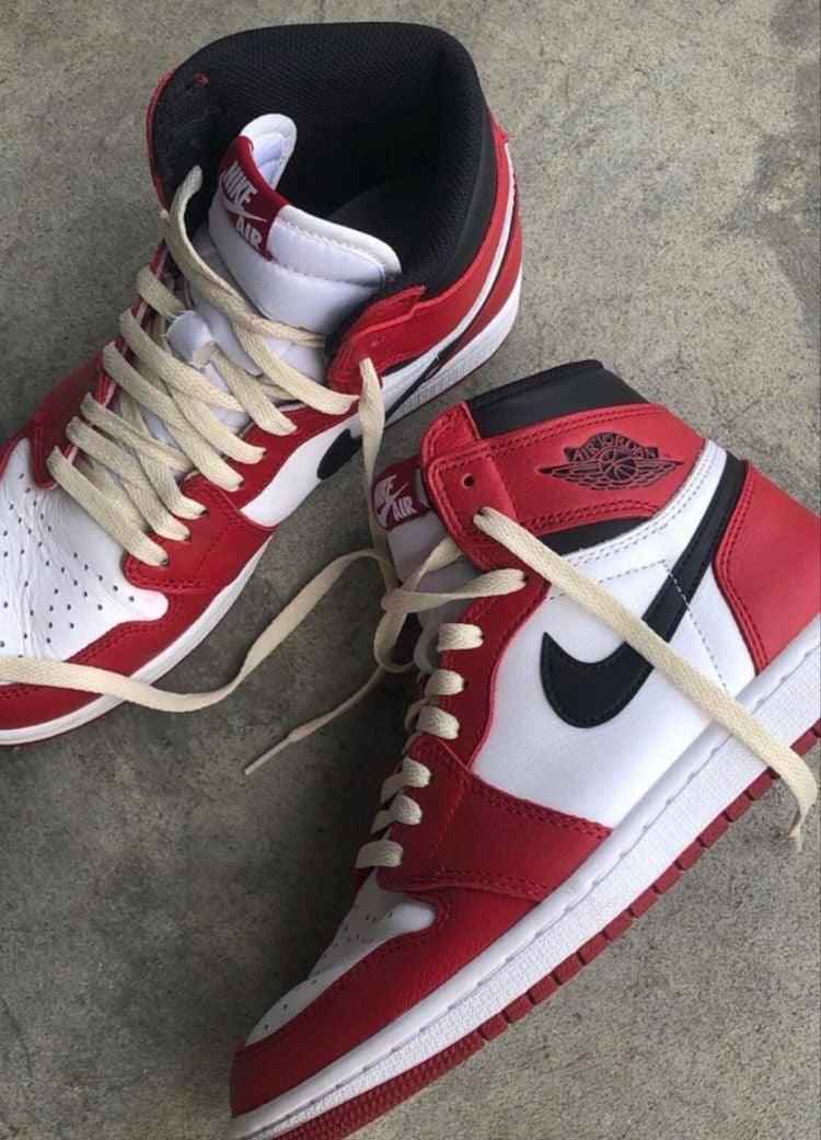 Custom RED Black White Jordan 1 CHICAGO Sneakerhypes