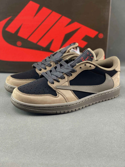 Custom Travis Scott x Air Jordan 1 Low Velvet Brown