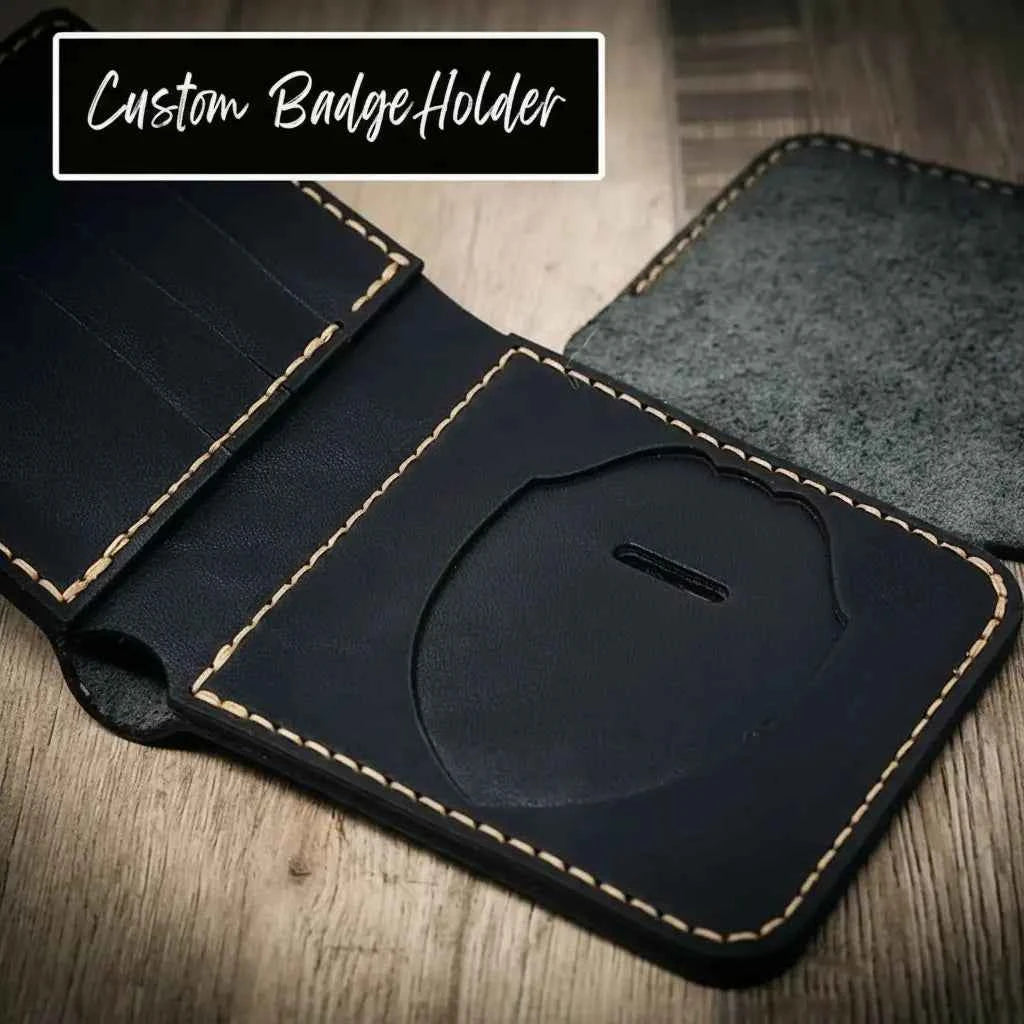 Badge Trifold Wallet - Black