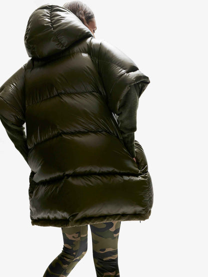 Long Down Vest - Olive