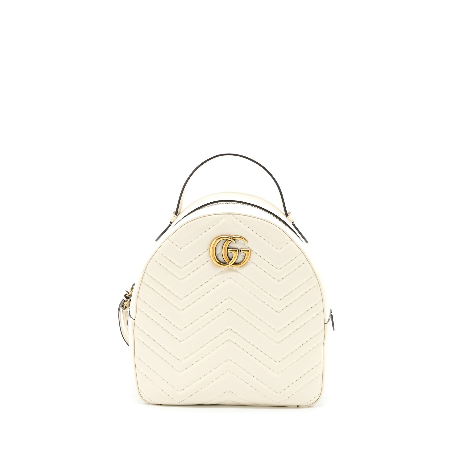 Gucci GG Marmont Backpack Calfskin White GHW TheLavvish Mart