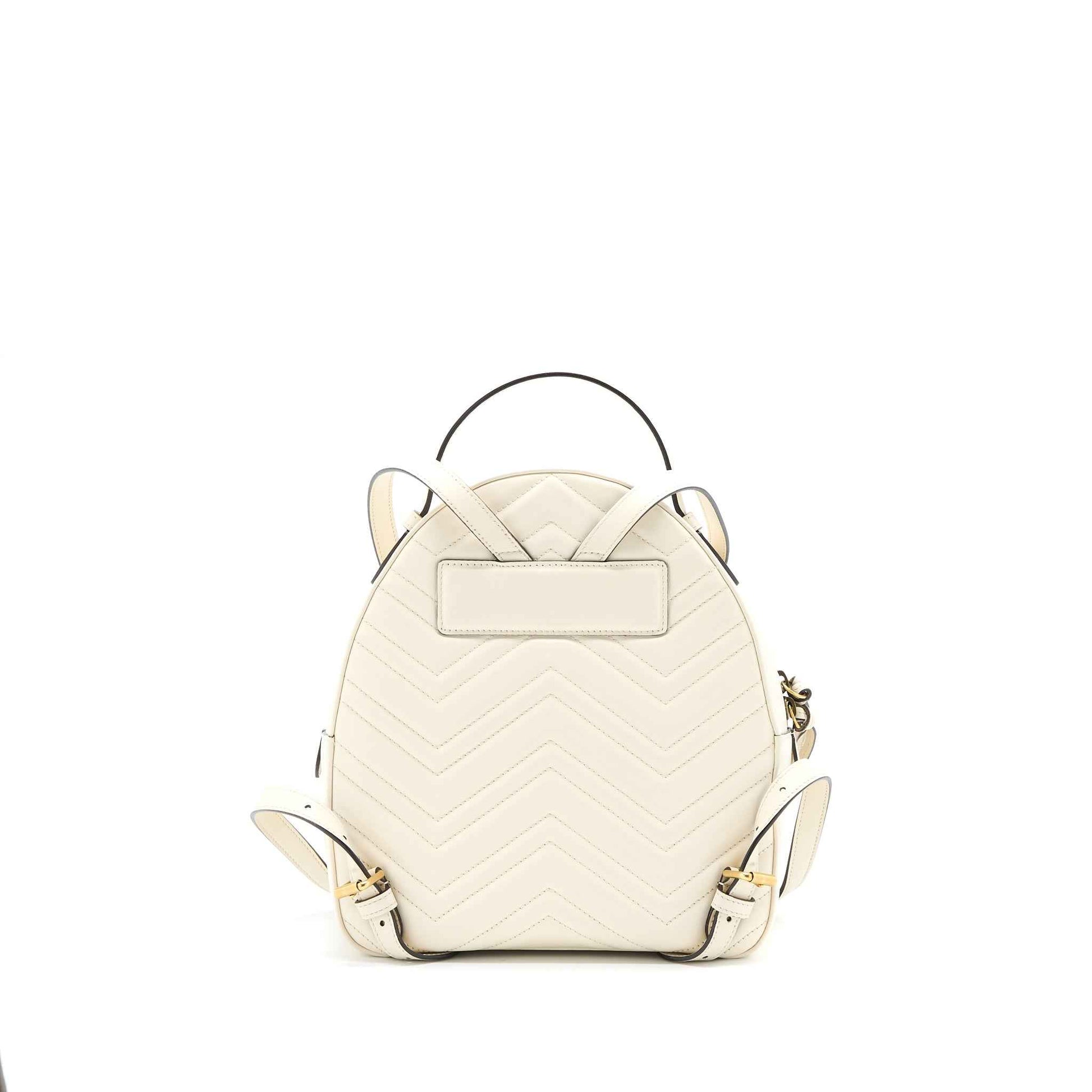 GG Marmont Backpack Calfskin White GHW