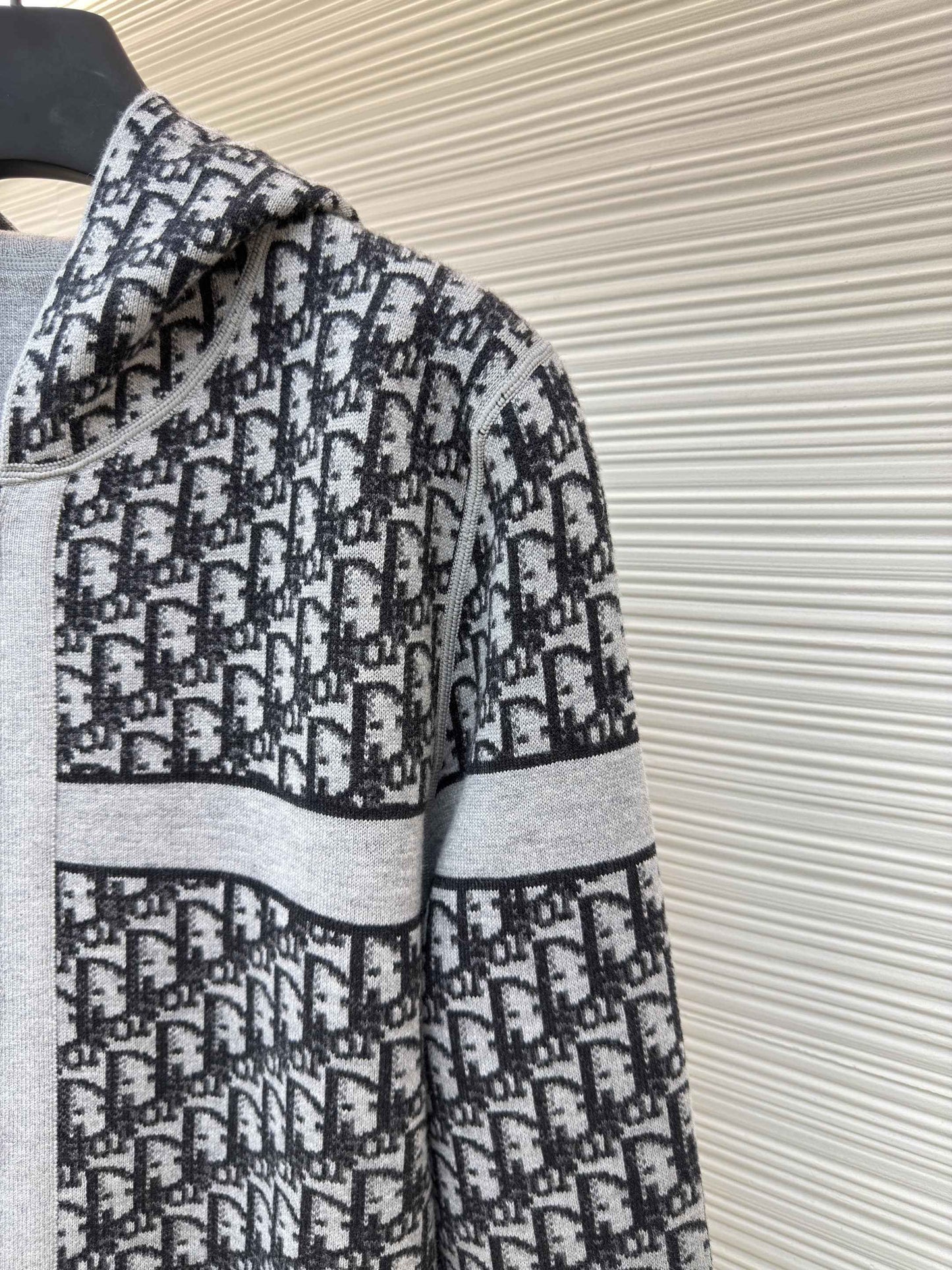 Dior Oblique Black Reversible Zipped Cardigan with Hood