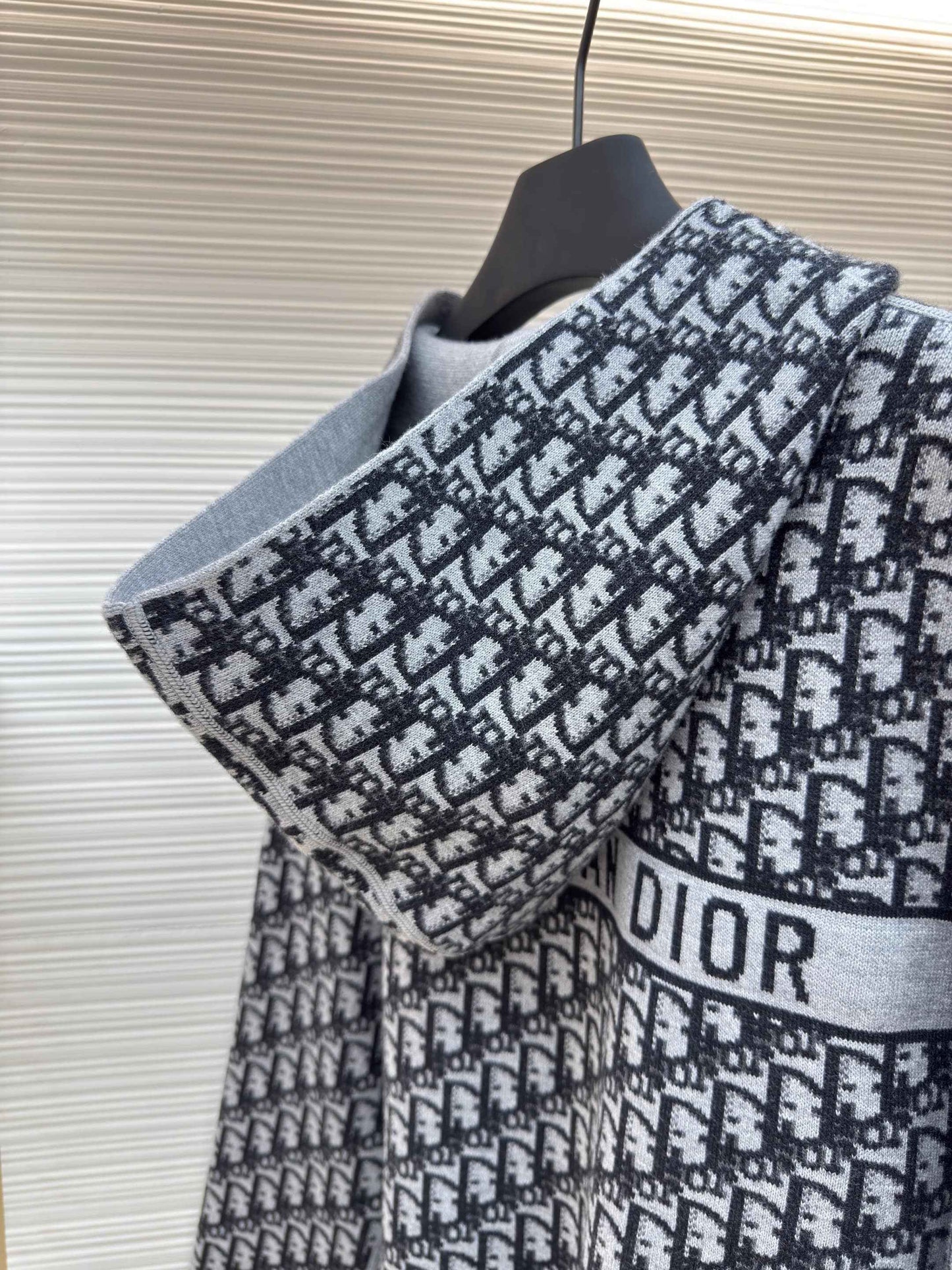 Dior Oblique Black Reversible Zipped Cardigan with Hood