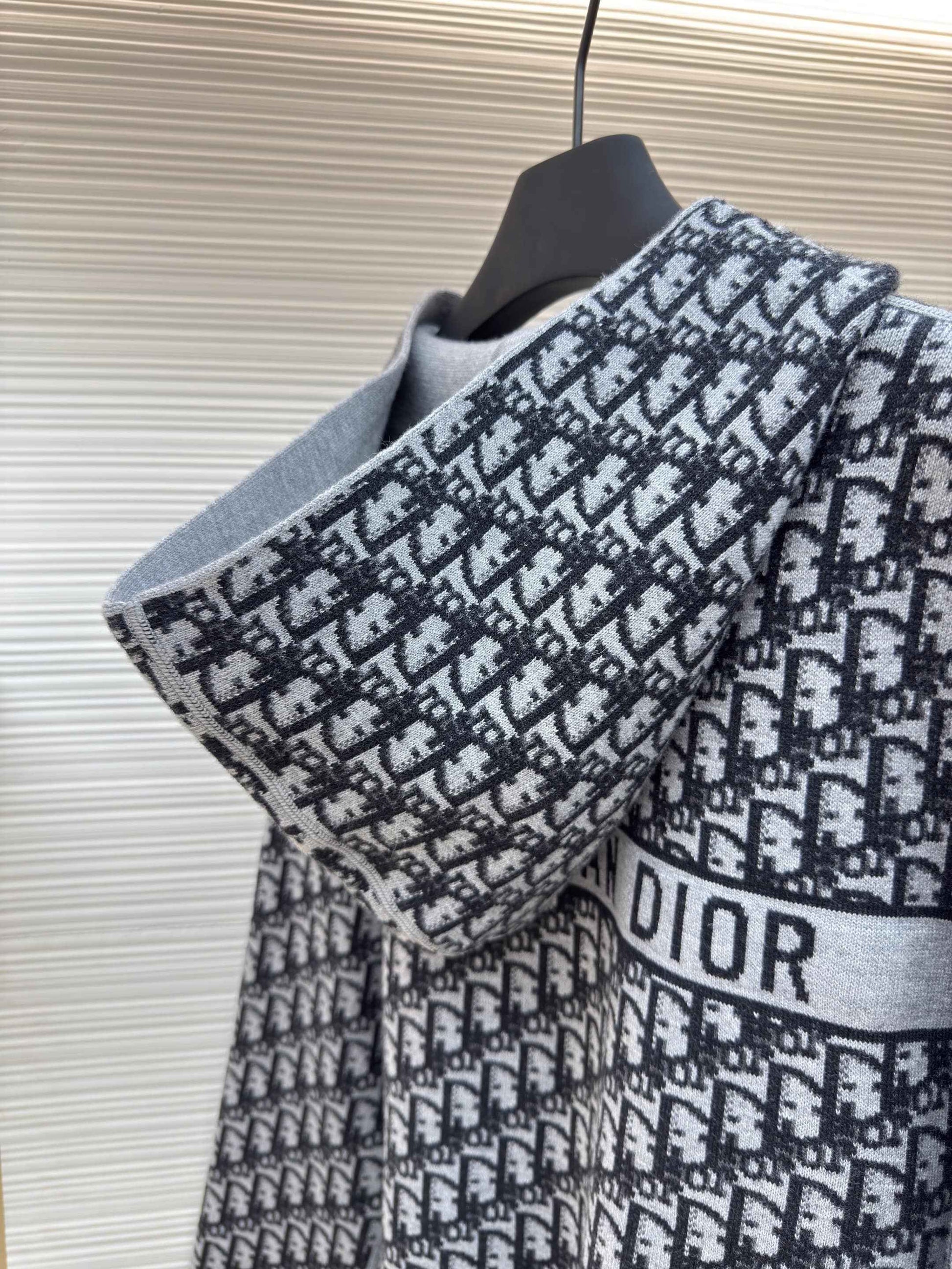 Dior Oblique Black Reversible Zipped Cardigan with Hood