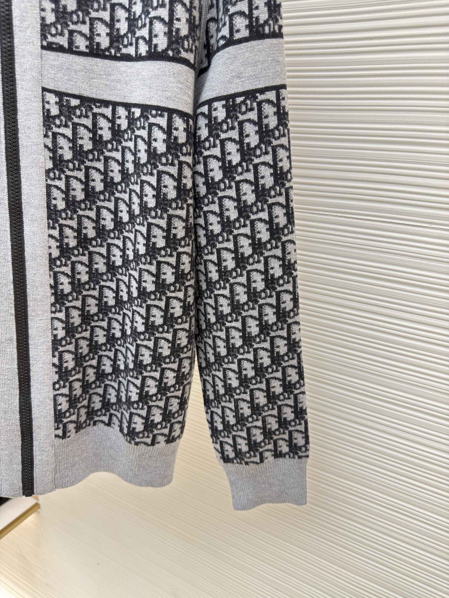 Dior Oblique Black Reversible Zipped Cardigan with Hood