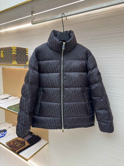 Dior Oblique Black Technical Jacquard Down Jacket