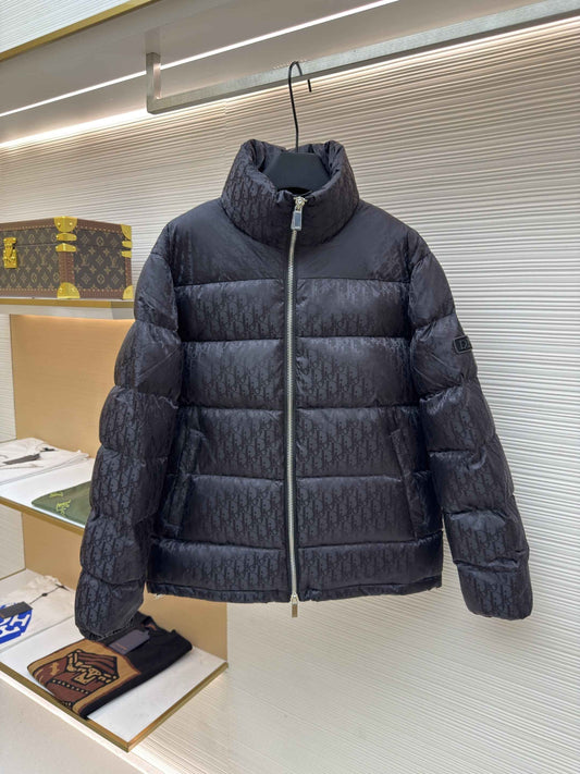 Dior Oblique Black Technical Jacquard Down Jacket