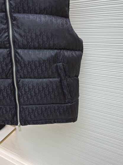 Dior Oblique Black Technical Jacquard Down Vest