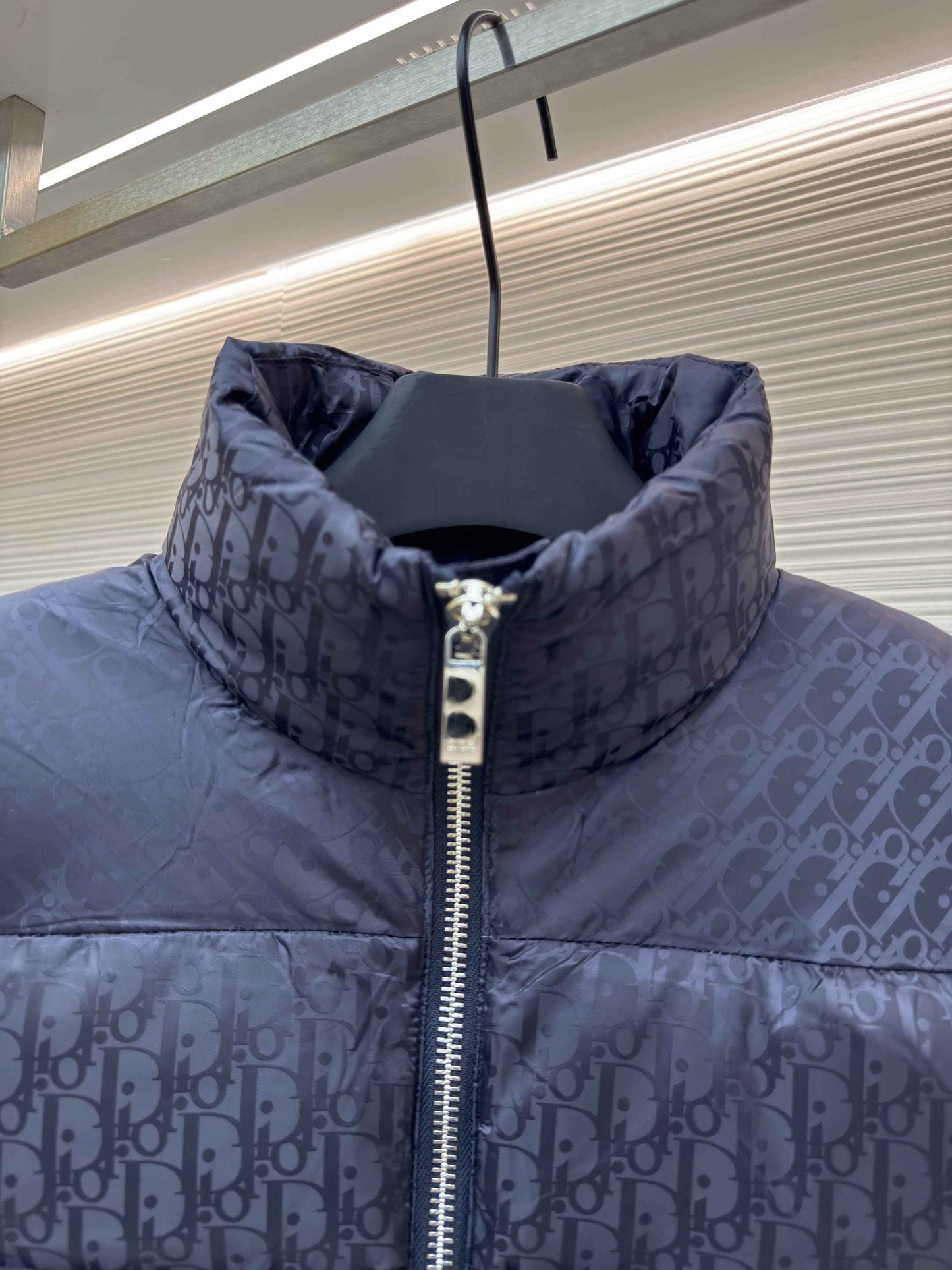 Dior Oblique Navy Blue Technical Jacquard Down Vest