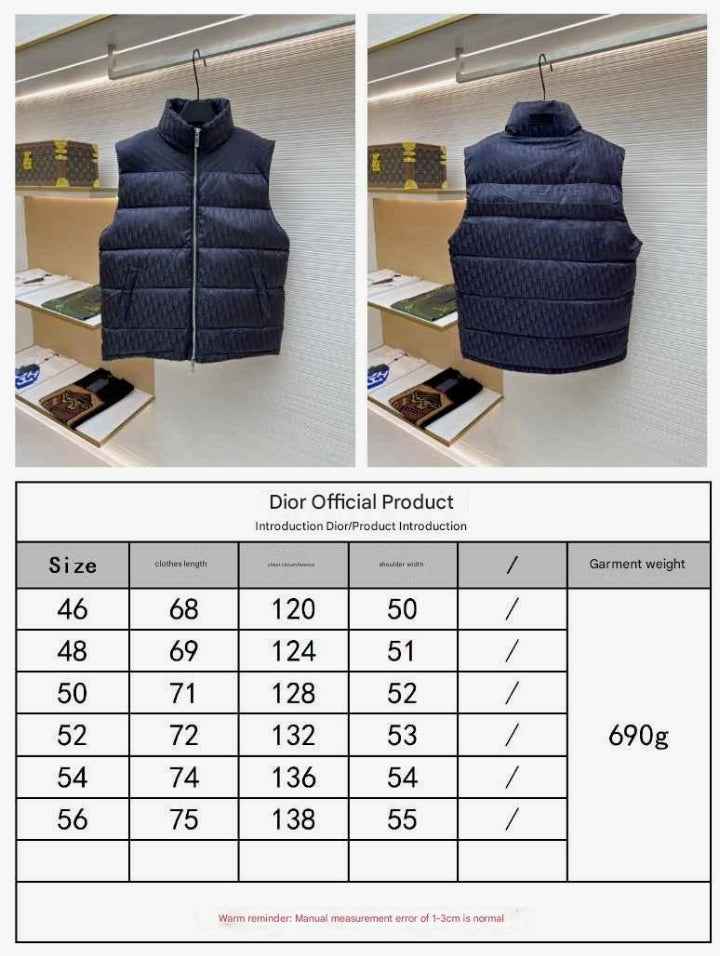 Dior Oblique Navy Blue Technical Jacquard Down Vest