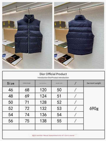Dior Oblique Navy Blue Technical Jacquard Down Vest