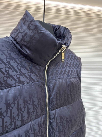 Dior Oblique Navy Blue Technical Jacquard Down Vest