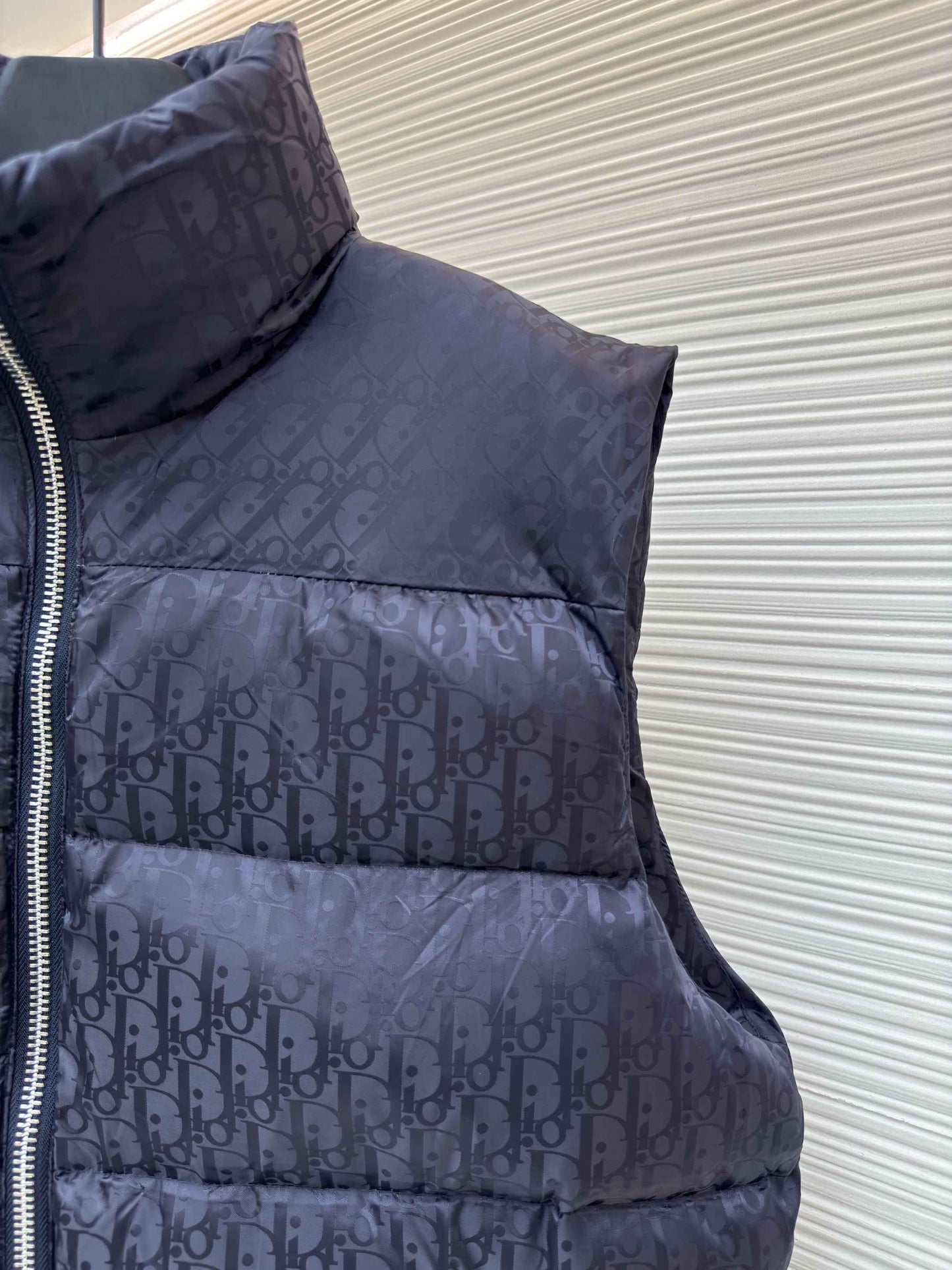 Dior Oblique Navy Blue Technical Jacquard Down Vest