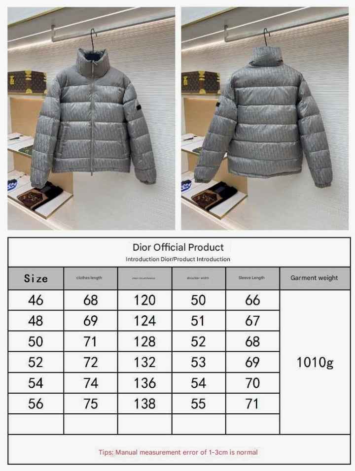 Dior Oblique Grey Technical Jacquard Down Jacket