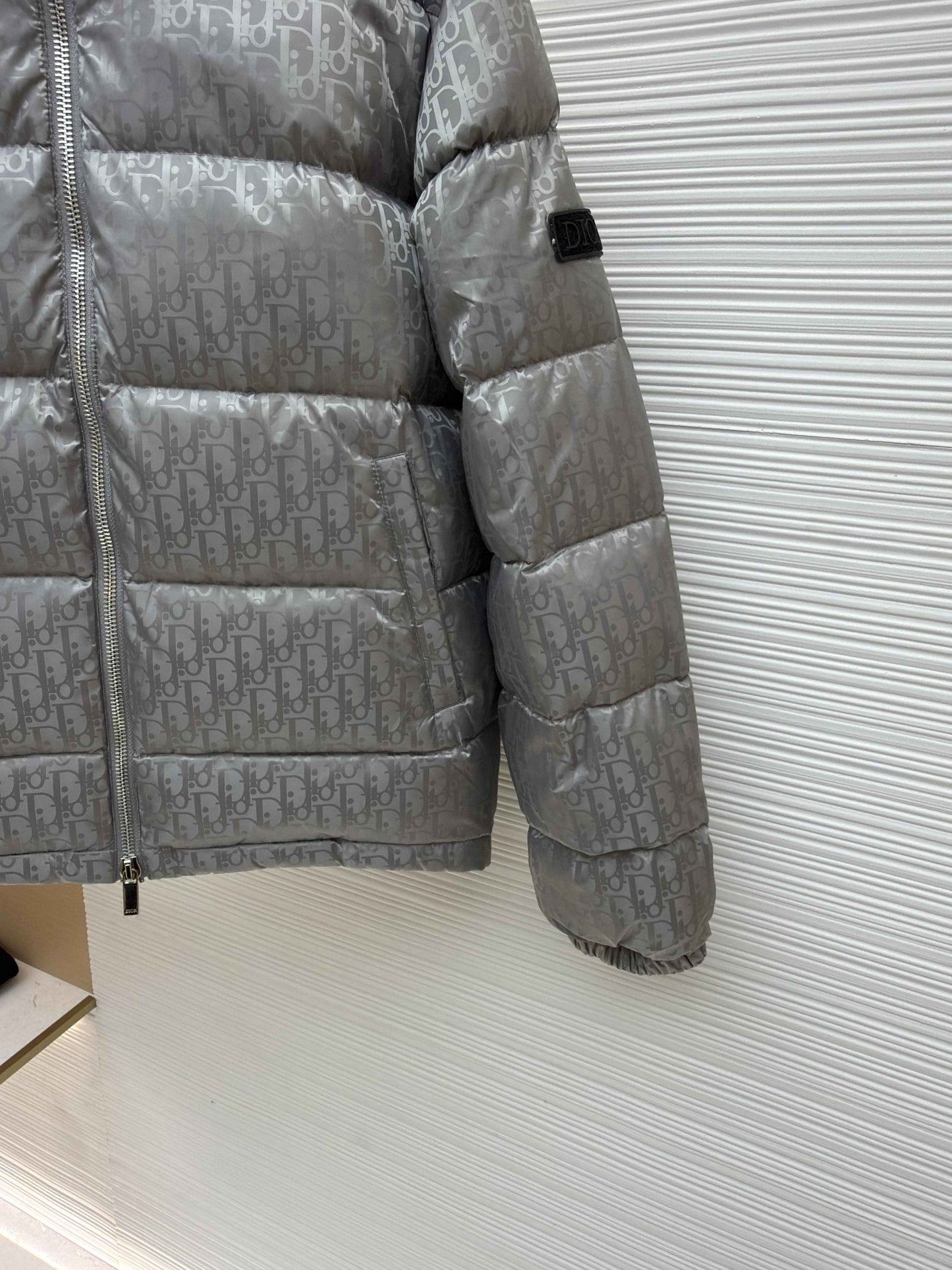 Dior Oblique Grey Technical Jacquard Down Jacket
