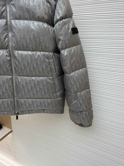 Dior Oblique Grey Technical Jacquard Down Jacket