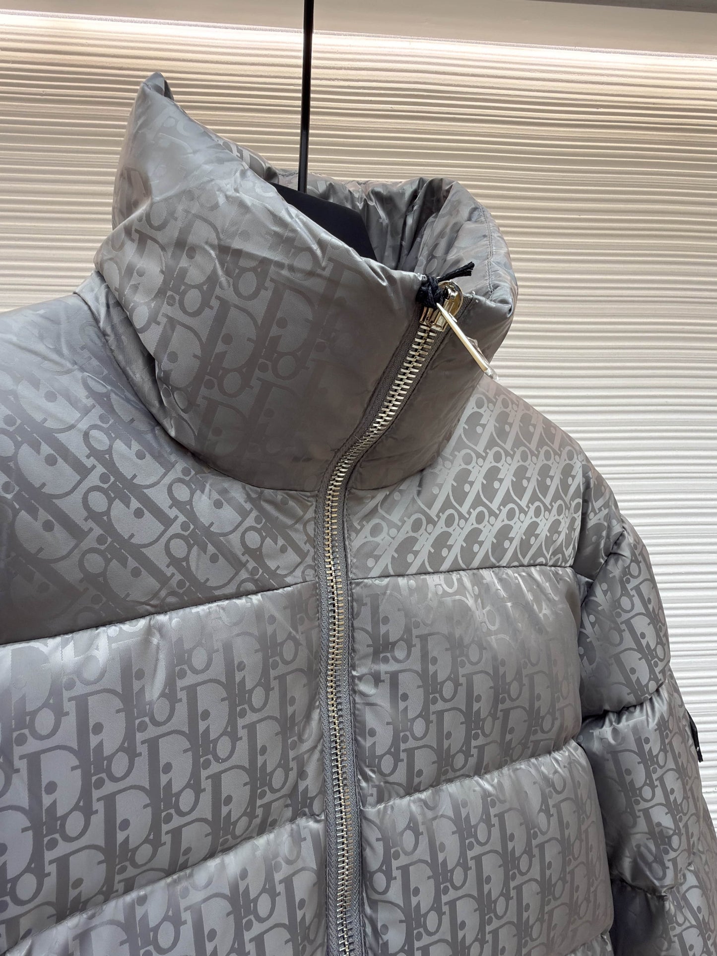 Dior Oblique Grey Technical Jacquard Down Jacket - Wolvess