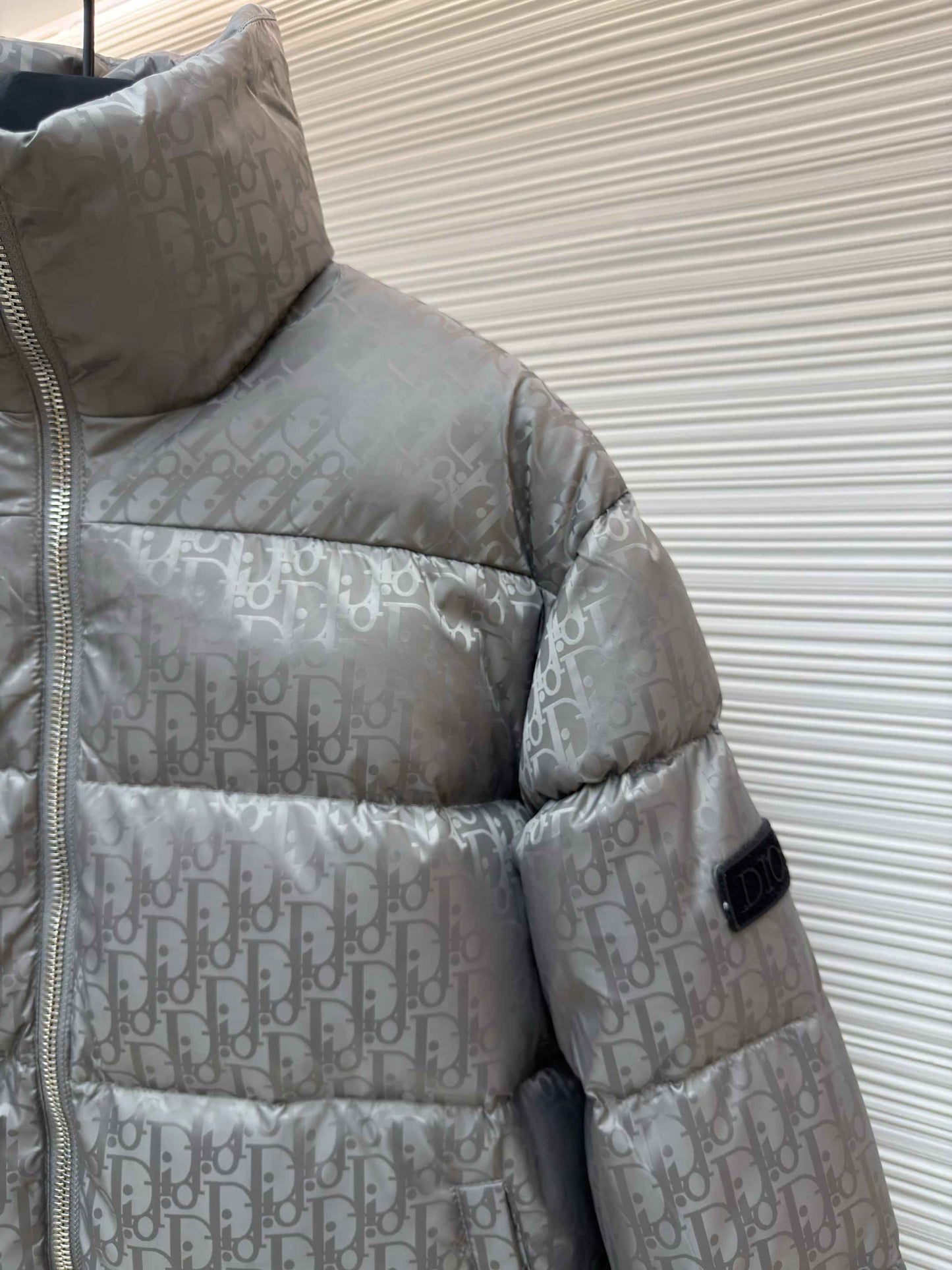 Dior Oblique Grey Technical Jacquard Down Jacket