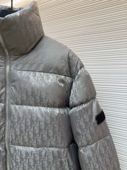 Dior Oblique Grey Technical Jacquard Down Jacket