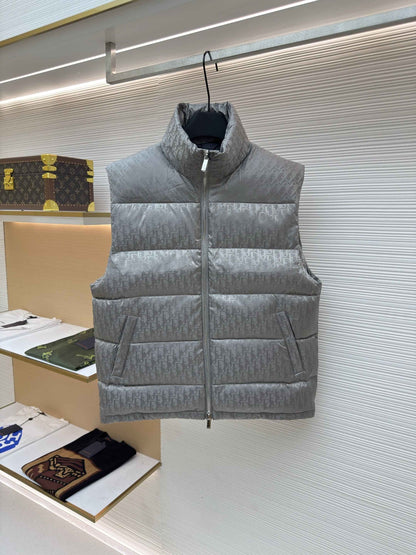 Dior Oblique Grey Technical Jacquard Down Vest