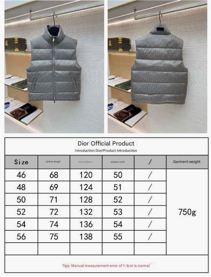 Dior Oblique Grey Technical Jacquard Down Vest