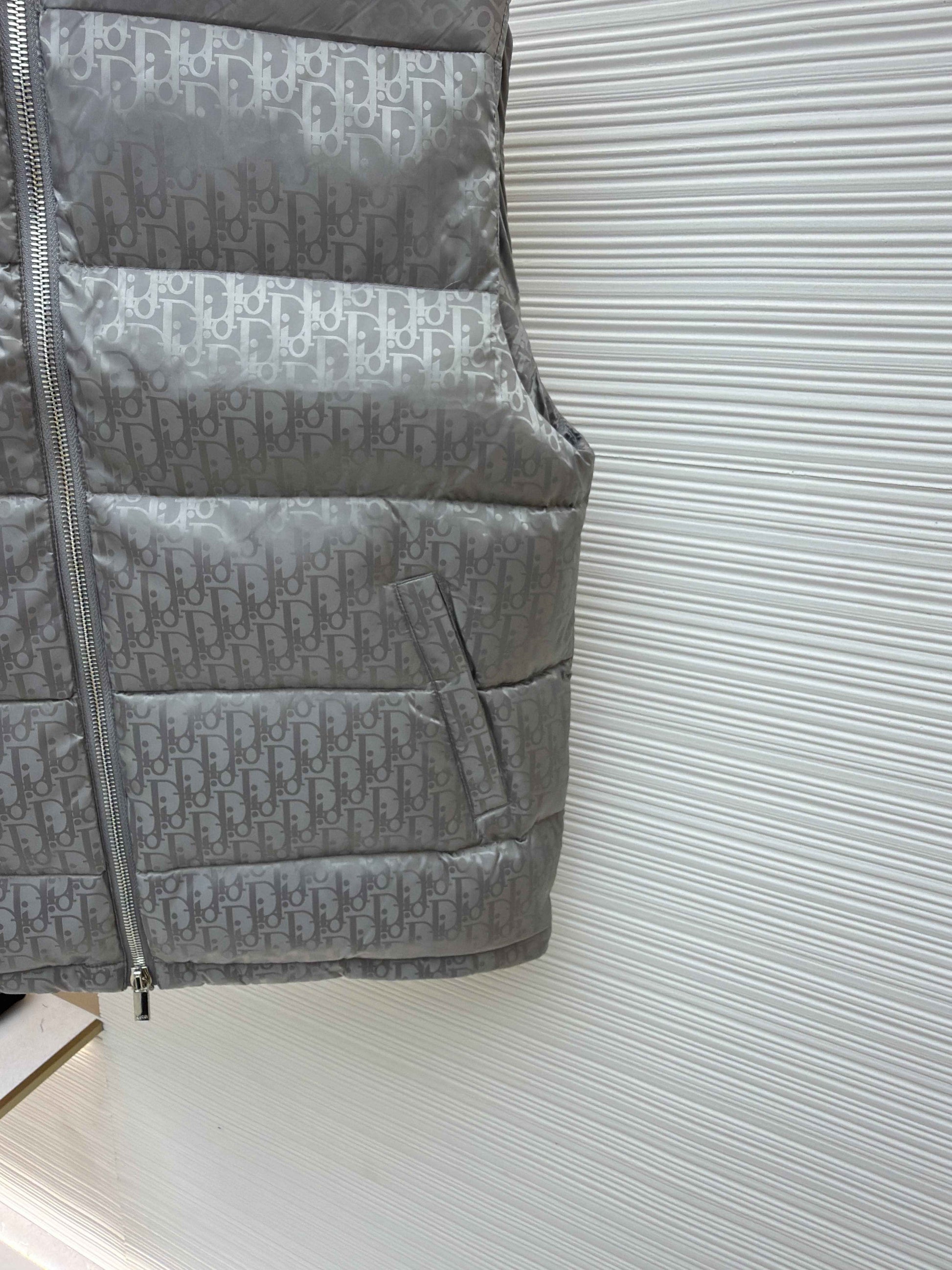 Dior Oblique Grey Technical Jacquard Down Vest
