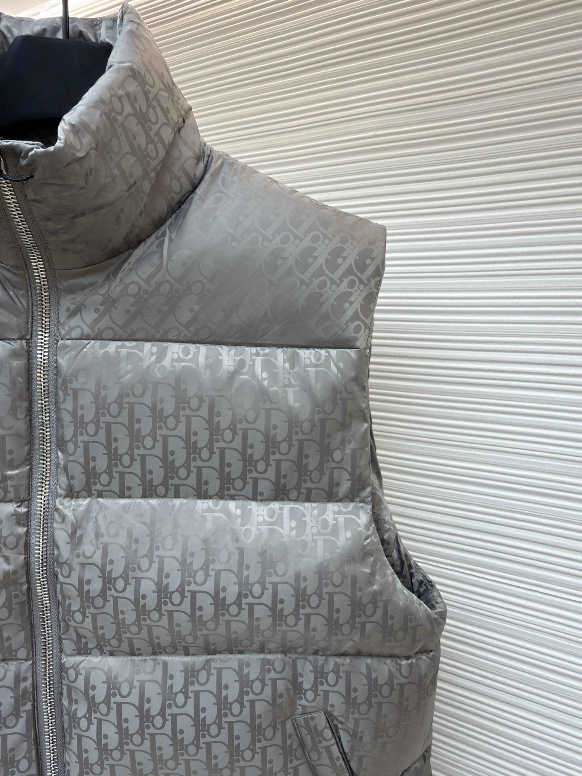 Dior Oblique Grey Technical Jacquard Down Vest