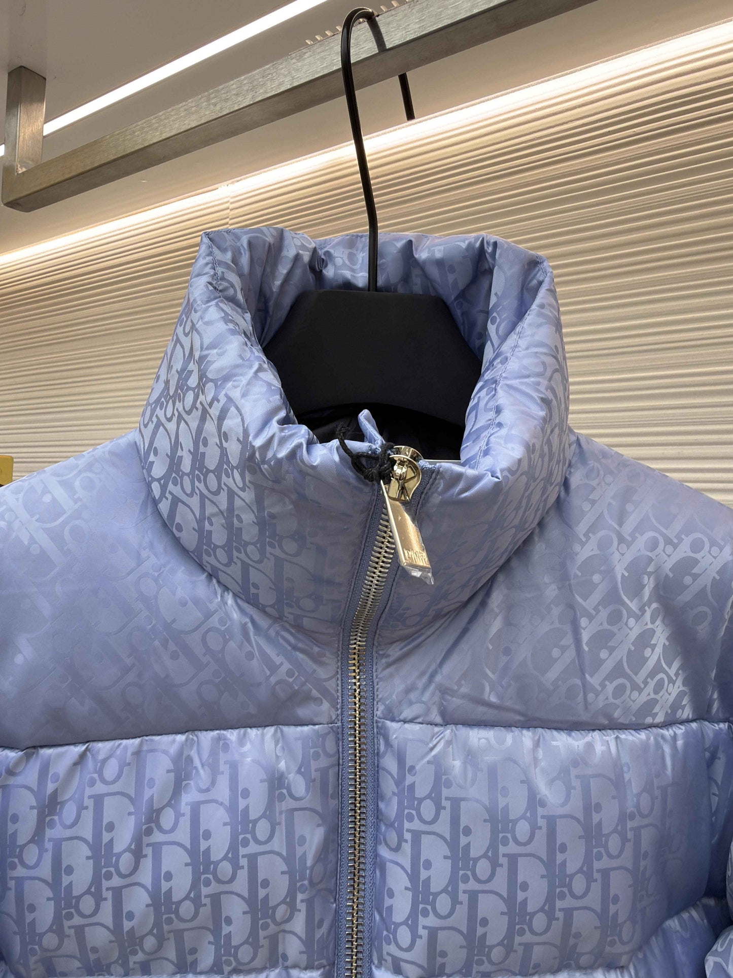 Dior Oblique Light Blue Technical Jacquard Down Jacket