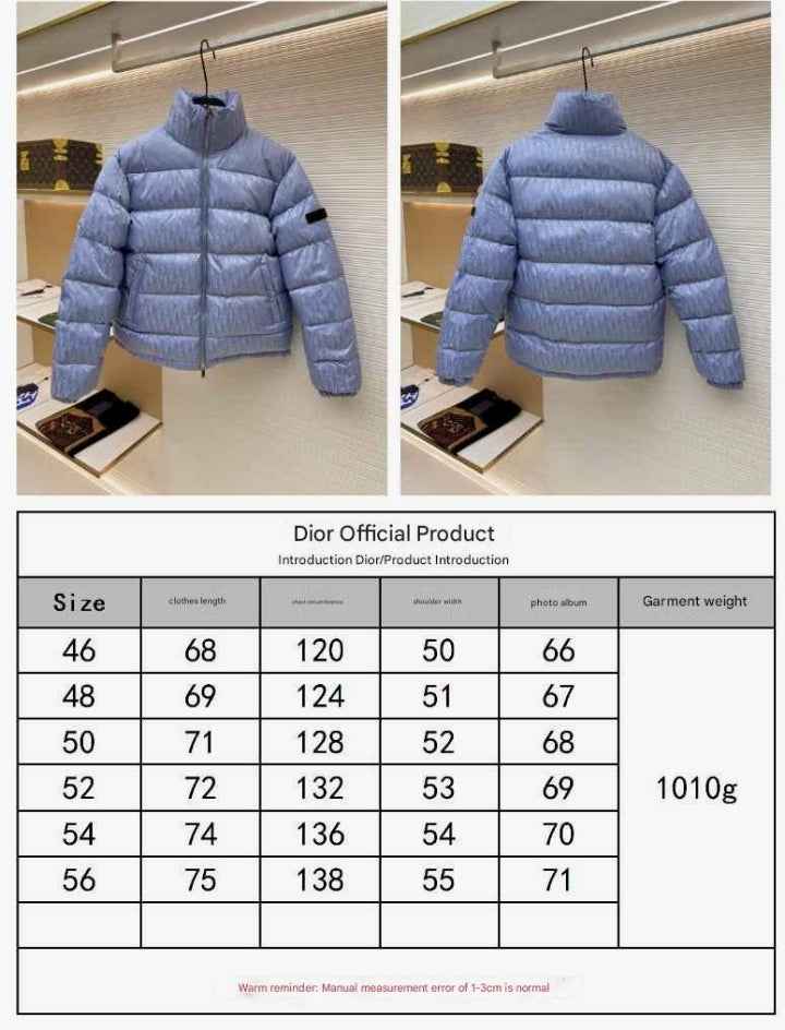 Dior Oblique Light Blue Technical Jacquard Down Jacket