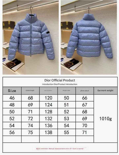 Dior Oblique Light Blue Technical Jacquard Down Jacket