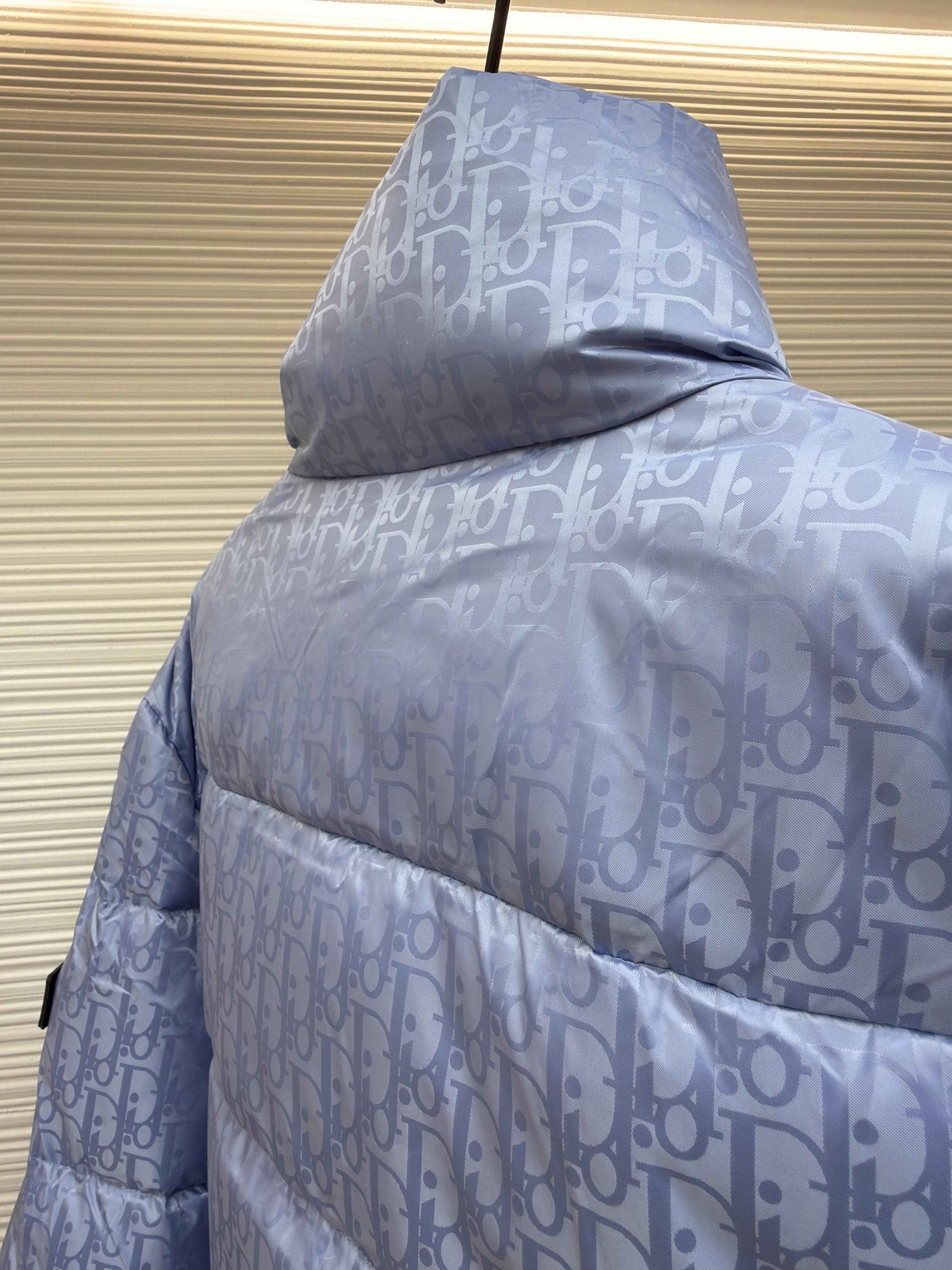 Dior Oblique Light Blue Technical Jacquard Down Jacket