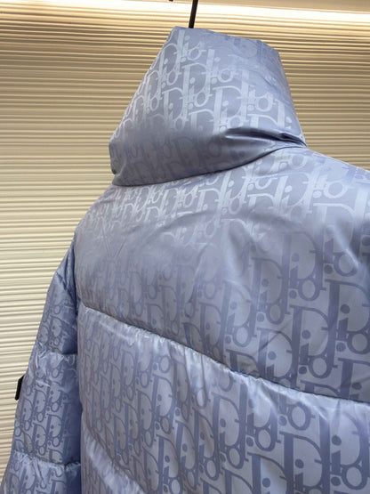 Dior Oblique Light Blue Technical Jacquard Down Jacket