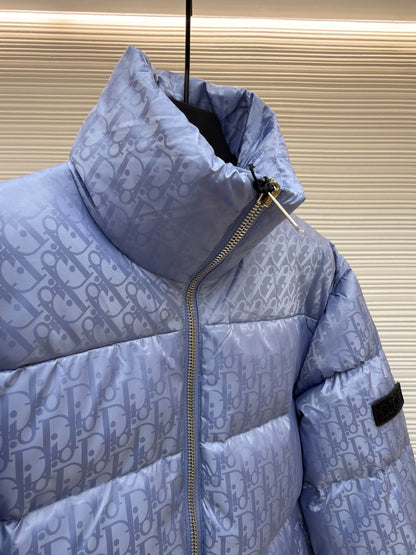 Dior Oblique Light Blue Technical Jacquard Down Jacket - Wolvess