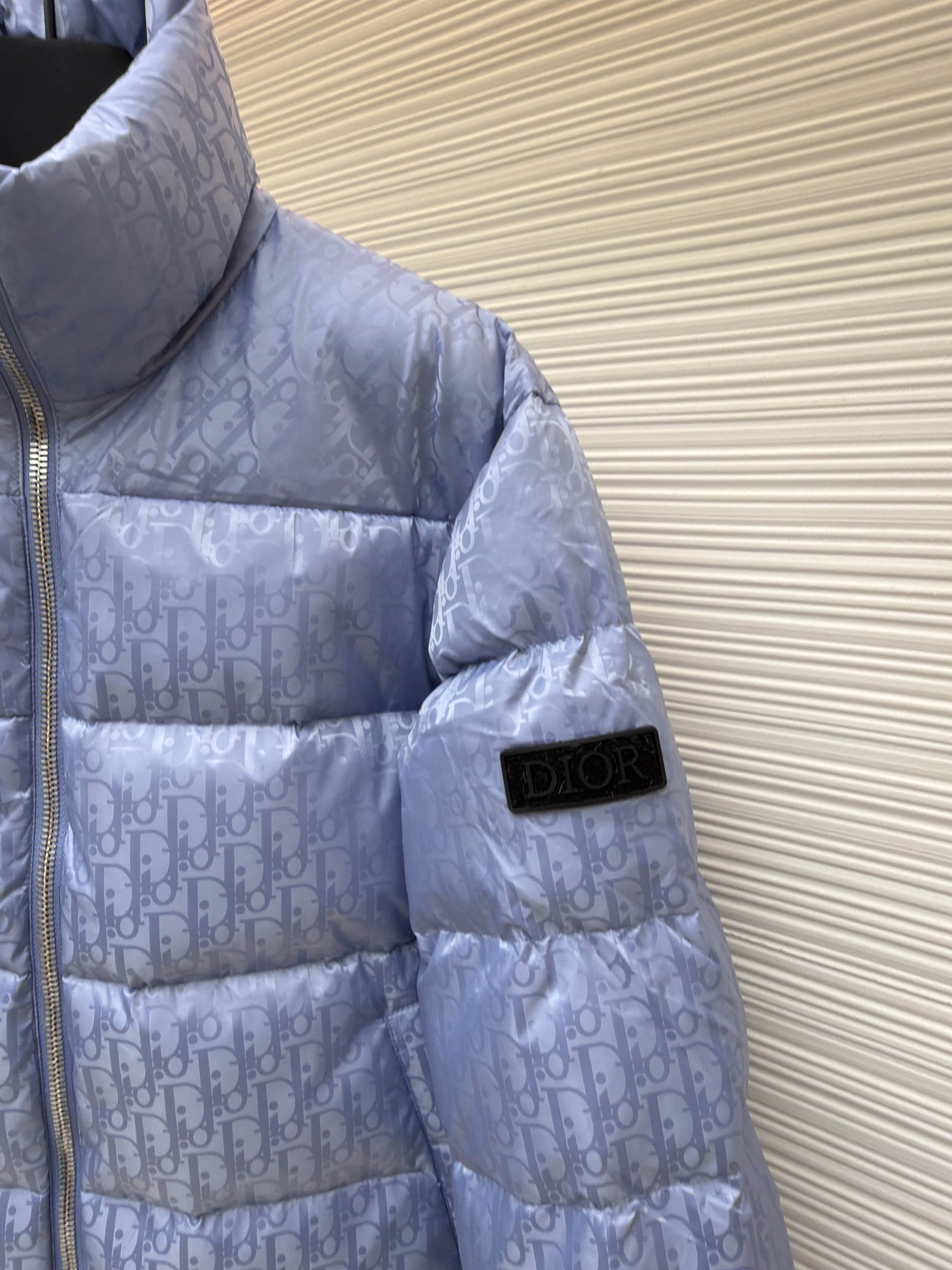 Dior Oblique Light Blue Technical Jacquard Down Jacket - Wolvess