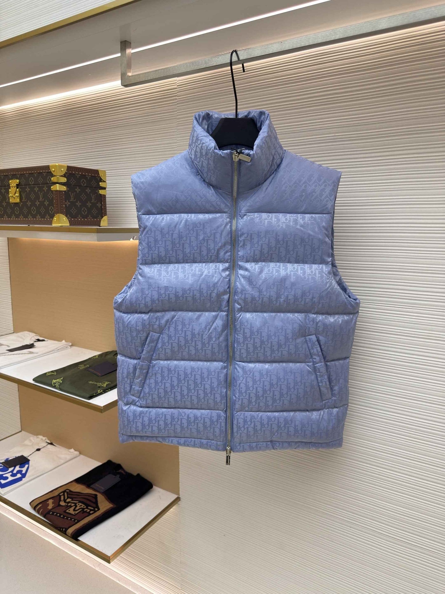 Dior Oblique Light Blue Technical Jacquard Down Vest