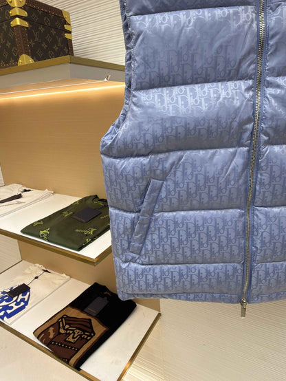 Dior Oblique Light Blue Technical Jacquard Down Vest